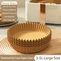 50-piece set of round disposable parchment paper liners for 3-5L air fryers, 20cm size - Round Air Fryer Paper / Large Thickened 50 Sheets (3-6L)