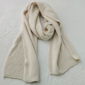 Cozy and soft off-white imitation cashmere scarf, perfect for autumn and winter warmth - Beige
