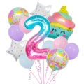 Detailansicht von Zahl 2 Folienballon und Cupcake-Ballons für das 2. Geburtstag Set - Eiscreme Ballon Set 2 (Nummer 2)
