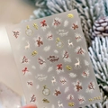 Christmas nail stickers with gold reindeer and snowflake designs, style M-742 - M-742 Color Gold Christmas Elk