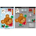 Christmas wall stickers set featuring gingerbread man and bear with detailed dimensions - BQ167 Little Grey Bear