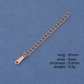 Rose gold stainless steel waterdrop extender chain for DIY jewelry making 65mm - Gold With Square Tag Extension Chain 6.5cm