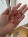 Accesorio rosa de resina con copos de pan de oro para la creación de joyas DIY - Rosa