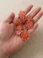 Pink resin rose accessory with embedded gold foil flakes for DIY jewelry making - Pink
