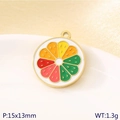 Colorful fruit slice enamel pendant in 18K gold plating for DIY jewelry making - Colorful Fruit Slice (KLJ10746-ZLA)