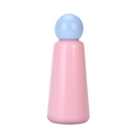 Ins style 304 stainless steel thermos bottle in soft pink with light blue round cap - 500ml / Blue & Pink