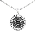 Silver Libra zodiac pendant necklace made of stainless steel on a white background - Libra Pendant
