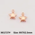 DIY rose gold star charm for jewelry making with 9mm by 7mm dimensions for bracelets - XK1727# KC Gold