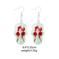Detailed view of skull earrings with dimensions 6.4x2.35cm and 5.35g weight spec - Skull Head 4 Green Blood