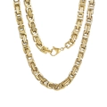 Collar de cadena bizantina dorada en acero inoxidable pulido con cierre de mosquetón - Dorado / 45cm