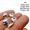 12mm silver vintage square spacer bead with 2mm hole for DIY jewelry making - 34# (Irregular Shape)