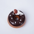 Calamita per frigo a forma di ciambella al cioccolato con punti bianchi e cuore rosso - Marrone-Cuore