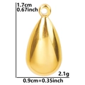 Colgante de lágrima en acero inoxidable chapado en oro de 18k de 1,7cm para collares DIY - Colgante / Dorado