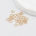 Round open jump rings in 14K gold plated copper for DIY jewelry making and necklaces - Champagne Gold