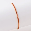 Verstellbares goldenes Tennisarmband mit orangefarbenen Zirkonia in klassischer 4-Krallen-Fassung - Gold mit orangefarbenem Zirkon