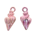 Pink shell pendant with pearlescent finish for DIY jewelry making accessories - Conch / Pink