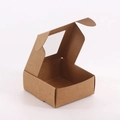 Brown kraft paper gift box with transparent window lid in a square square design - 350g Kraft Paper (With Window)