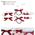 Set de 6 accessoires cheveux en velours rouge avec dimensions et détails de pinces - Ensemble D'Accessoires Pour Cheveux 6 Pièces / Rouge