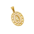 Pendentif en acier inoxydable plaqué or 18k avec cœurs évidés et la lettre G - Lettre G (Pendentif Seul)
