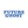 Blaue 'FUTURE GHOST' Emaille-Anstecknadel in Wolkenform mit glänzender Metalloberfläche - Zukünftiger Geist Zitat (XZ9912)
