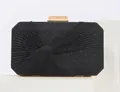 Elegant black sequin evening clutch bag with gold metal clasp for formal occasions - Glitter Pleated Box - Black