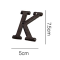 Lettera K decorativa da parete in ghisa industriale finitura bronzo con fori, 7,5cm - Lettera in Ghisa-K