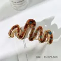 Brown and blue tortoiseshell wave hair claw clip with gold metal base, size approx 11cm - Blue Shadow