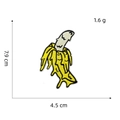 Λεπτομέρεια κεντητού banana patch με διαστάσεις 7.9cm x 4.5cm σε λευκό φόντο - Επίραμμα Μπανάνα