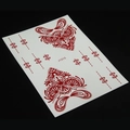 Red paisley lace henna tattoo sticker J1015 on a dark background for hand decoration - J1015 Red