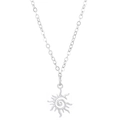 Zilveren ketting met zonnehanger, spiraalvormig midden en fijne boho-stijl ketting - Vintage Zon Vortex Hanger Ketting (N-1034)