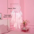 Pink heart-shaped dreamcatcher with feathers and beads for wall decor, 60cm total length - The Only (light Pink) Quality Choice / Default Quality Choice