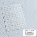 Detail van 3D gouden laser alfabet nagelstickers met zelfklevende achterzijde laag - 1141 Laser Goud