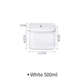 Contenitore alimentare ermetico da 500ML con coperchio bianco in plastica per cucina - Piccolo 500ML