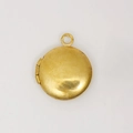 Médaillon rond doré poli au fini vintage avec charnière pour pendentif - N°44 Micro Médaillon Rond Lisse (13.5*15.8mm)