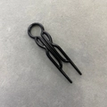 Minimalist black U-shaped hair pin for bun styling with double prong design - Retro Hair Stick (7.5cm) / Black