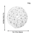Detailed size chart of white faux fur Christmas tree skirt with silver snowflakes - Silver Snowflake (Mini Tree Skirt)