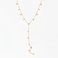 Elegante goldene Y-Halskette mit mehreren polierten Herzanhängern an einer feinen Kette - Herz (D565) / Gold