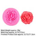 Pink silicone rose flower fondant mold for baking with red floral resin example - 5# Pink 15-242