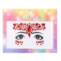 Self-adhesive red face and body jewels for makeup and costume in teardrop and round shapes - Style DE-7-4 / Red