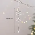 Clear 22cm snowflake crystal pendant for Christmas tree decoration with diamond drop - Diamond Pendant - D