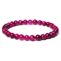 Macro shot of 8mm rose red cat eye beads bracelet with vibrant optical reflection - 6mm Rose Red Tiger Eye