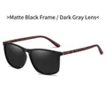 Polarized TR sunglasses in matte black frame with grey lenses and textured red temples - Sand Black Frame Black Grey Lens