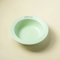 Mint green ceramic UFO style cat bowl featuring LOVELY.CAT text in a wide-mouth design - Green 170ML
