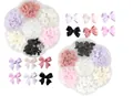 Set of colorful resin 3D bow nail charms in a clear flower-shaped organizer box - 2-Box Mixed Bowknot & Bow Tie