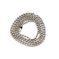 Polished silver bead chain necklace made of durable stainless steel on white background - Iron Plated Bead Chain 60cm