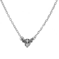 Silver bee pendant necklace with a minimalist fine chain and vintage metal alloy design - Retro Silver Bee Pendant (古银9542)
