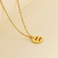 Aquarius constellation necklace in 18k gold plated stainless steel with round pendant - Aquarius