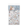 Cartoon dog and bear embossed nail art stickers with plaid patterns and text, model MC-18 - Dog Family Embossed Style (MC18)