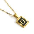 18K gold plated stainless steel necklace featuring a square pendant with letter G - Letter G (Includes Chain)