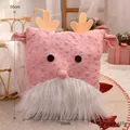 Pink knit Christmas elk decorative pillow with 55cm height and soft reindeer features - Pink Reindeer